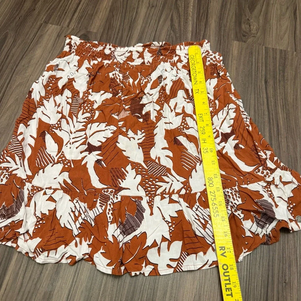 Roxy women sz S elastic waist Cream Floral mini Skirt s - Picture 3 of 6